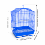 مخطط أبعاد قفص طيور دايانغ 412R الأزرق (33×26×45 سم) / Dayang 412R Bird Cage Blue Technical Sizing Diagram (33x26x45 cm)