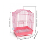 مخطط أبعاد قفص طيور دايانغ 412R الوردي (33×26×45 سم) / Dayang 412R Bird Cage Pink Technical Sizing Diagram (33x26x45 cm)