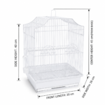 مخطط أبعاد قفص طيور دايانغ 412R الأبيض (33×26×45 سم) / Dayang 412R Bird Cage White Technical Sizing Diagram (33x26x45 cm)