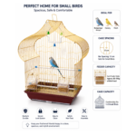قفص طيور دايانغ A3124-Gold مناسب للطيور الصغيرة / Dayang A3124-Gold Bird Cage