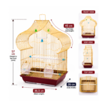 مخطط مقاسات وأبعاد قفص طيور دايانغ A3124-Gold (36.5×26×57 سم) / Dayang A3124-Gold Bird Cage