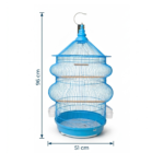 مخطط أبعاد ومقاسات قفص دايانغ C406 (51×96 سم) / Dayang C406 Oriental Pagoda Bird Cage Sizing Chart (51cm x 96cm)