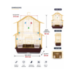 مخطط أبعاد قفص Dayang A3114-G Bird Cage