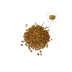 Close-up view of kibble shapes inside Monello dry kitten food chicken flavor packaging - استعراض شكل وحجم حبيبات المقرمشات من داخل عبوة مونيلو طعام قطط صغيرة دجاج