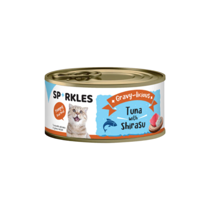 Sparkles | Wet cat food with tuna and shirasu in gravy