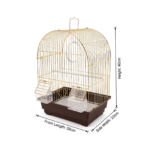 مخطط أبعاد قفص طيور دايانغ A100G ذهبي (28×22×40 سم) / Dayang A100G Gold Bird Cage Dimensions Diagram (28x22x40 cm)