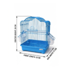 مخطط أبعاد قفص طيور دايانغ A1111 أزرق (23×16×28 سم) / Dayang A1111 Blue Bird Cage Dimensions Diagram (23x16x28 cm)