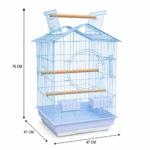 مخطط مقاسات وأبعاد قفص ببغاء دايانغ A5001WB مفتوح السقف (47×47×76 سم) / Dayang A5001WB Parrot Cage Open Top Sizing Chart Blueprint (47x47x76 cm)