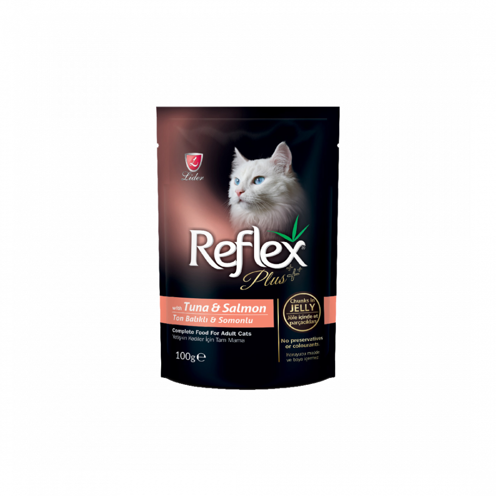 ItRXR6APaRUuOSoio1pwRKTUNS226q81JUEHmCNS Reflex | Plus, wet adult cat food with tuna and salmon in jelly - Image 1