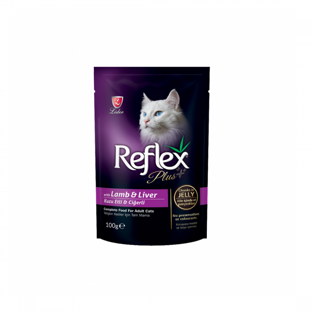 XaJohDbIp5N7B0PJOAkfZAXCukjM0uGVv8SrcjTS Reflex | Plus, wet adult cat food with meat and liver in jelly - Image 1