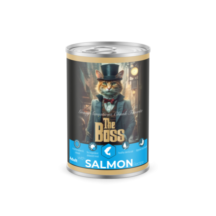 The Boss | Wet adult cat food chunks salmon in gravy