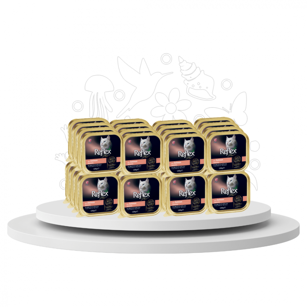 zWUV6hLvU4htlgzNpVwcPC21tHQ6hlqtEYjfhEBt Reflex | Plus, adult cat food with salmon in jelly - Image 1